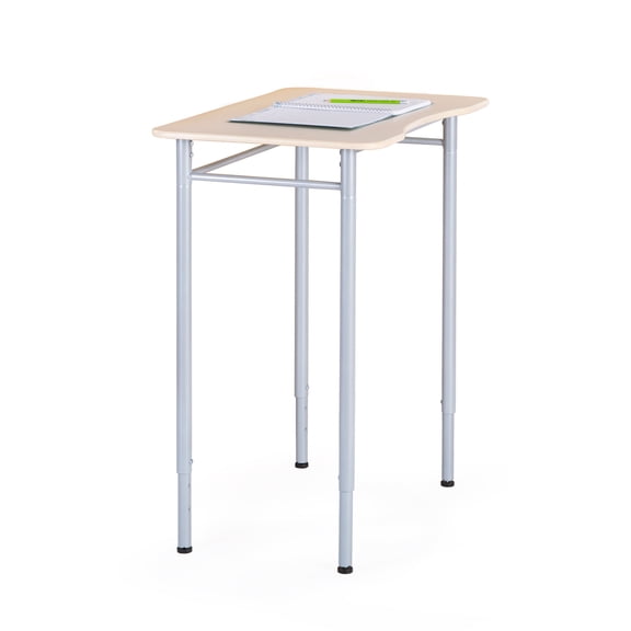 Guidecraft Adjustable Standing Desk - Rectangle – Wooden Study Desk for Kids & Adults, Adjustable Height Writing Desk with Sturdy Metal Legs, Compact Desk for Home, Classroom, Office