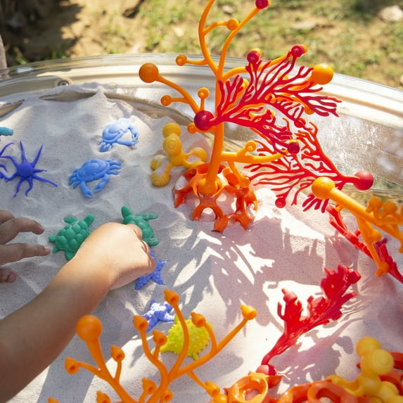 Guidecraft Coral Connections - 70 pc. Set: Toy for Sand and Water Play, Kids' Educational Learning Set