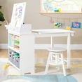 thumbnail image 1 of Guidecraft Design Studio – White: 3-in-1 Kids Art Table & Stool Set, Writing, Crafting, Painting & Drafting Table for Kids with Craft Storage & Bins, Art Easel with Paper Roll, Toddler Activity Desk, 1 of 5