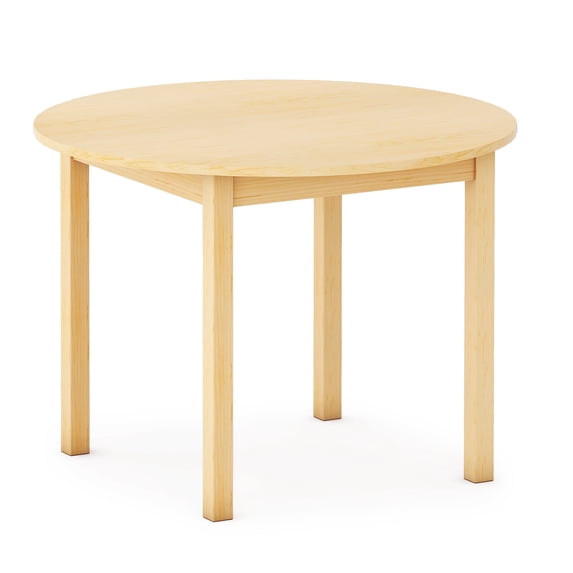 Guidecraft EdQ Kids Activity Table- Natural: Round Craft Table, 30" Circular Wooden Kids Desk, 22" Height | for Playroom, Preschool, Daycare & More
