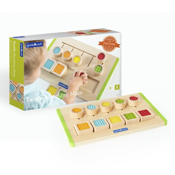 Guidecraft Guidecraft Colorful Tactile Matching Maze - Sensory Memory Game for Toddlers, Soft Touch Textures Children's Toy
