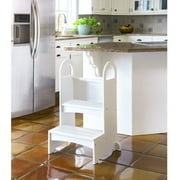 Guidecraft Guidecraft High-Rise Step-Up - White Two Step Stool with Handles and Safety Non-Slip Treads and Anti-Tip Feet for Kids and Adults- Quality Learning Furniture - White