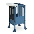 thumbnail image 1 of Guidecraft Kitchen Helper Toddler Tower and Mealtime and Play Tray Bundle: Contemporary Navy Folding, Adjustable Step Stool with Keepers, 1 of 5