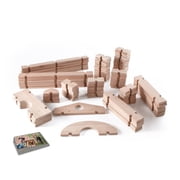 Guidecraft Guidecraft Notch Blocks Set 89 Piece Set: Natural Wooden Stacking Blocks, Educational Montessori Toy for Kids, Indoor/Outdoor Block Play System