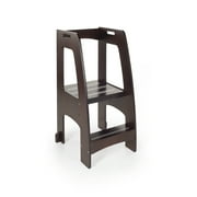 Guidecraft Guidecraft Tower Step-Up - Espresso Adjustable Counter Height, Toddler Step Stool With Handholds for Little Children, Kids Learning Furniture - Espresso