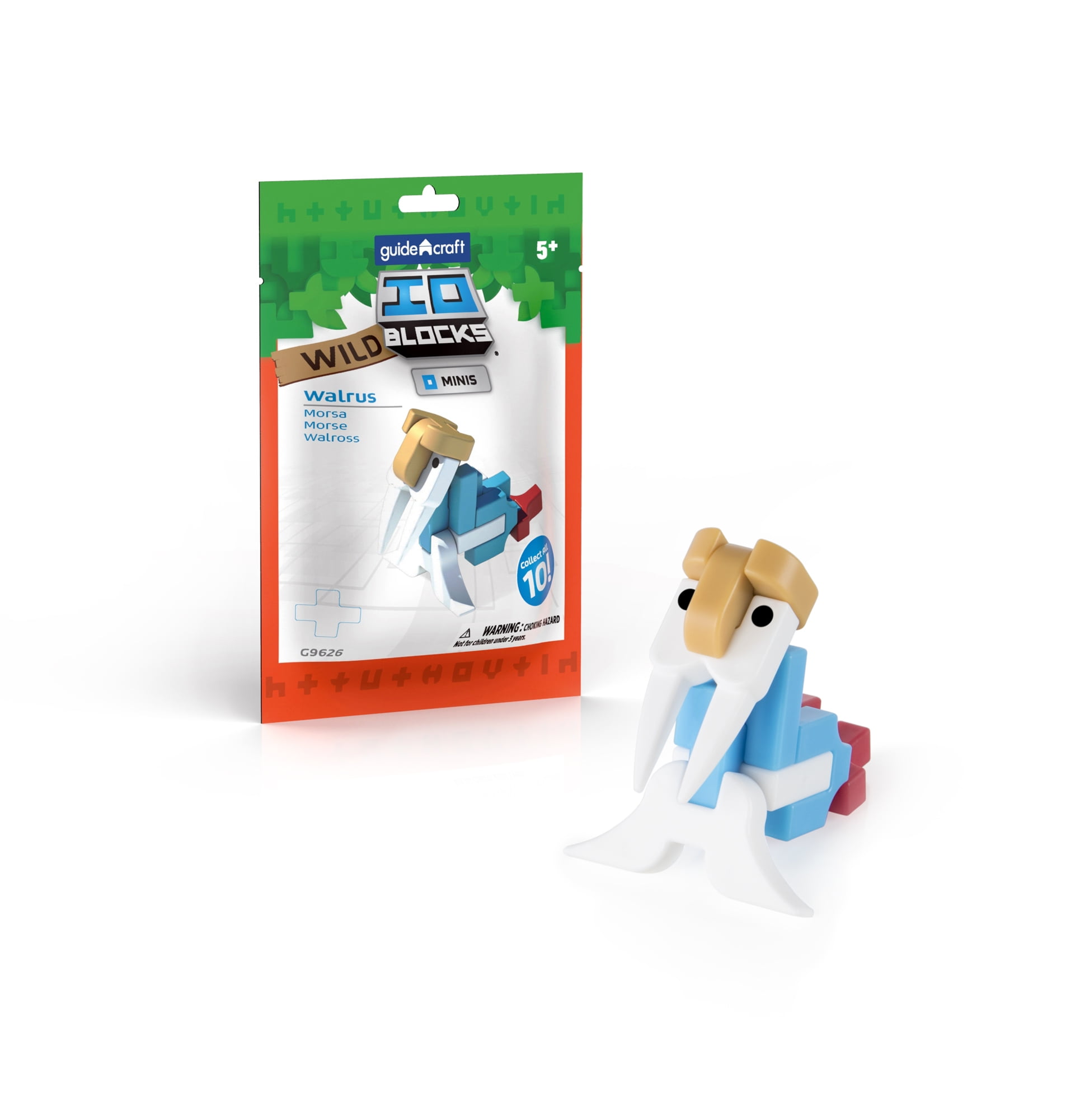 Guidecraft IO Blocks Minis Wild Walrus Pack of 10 Building Blocks