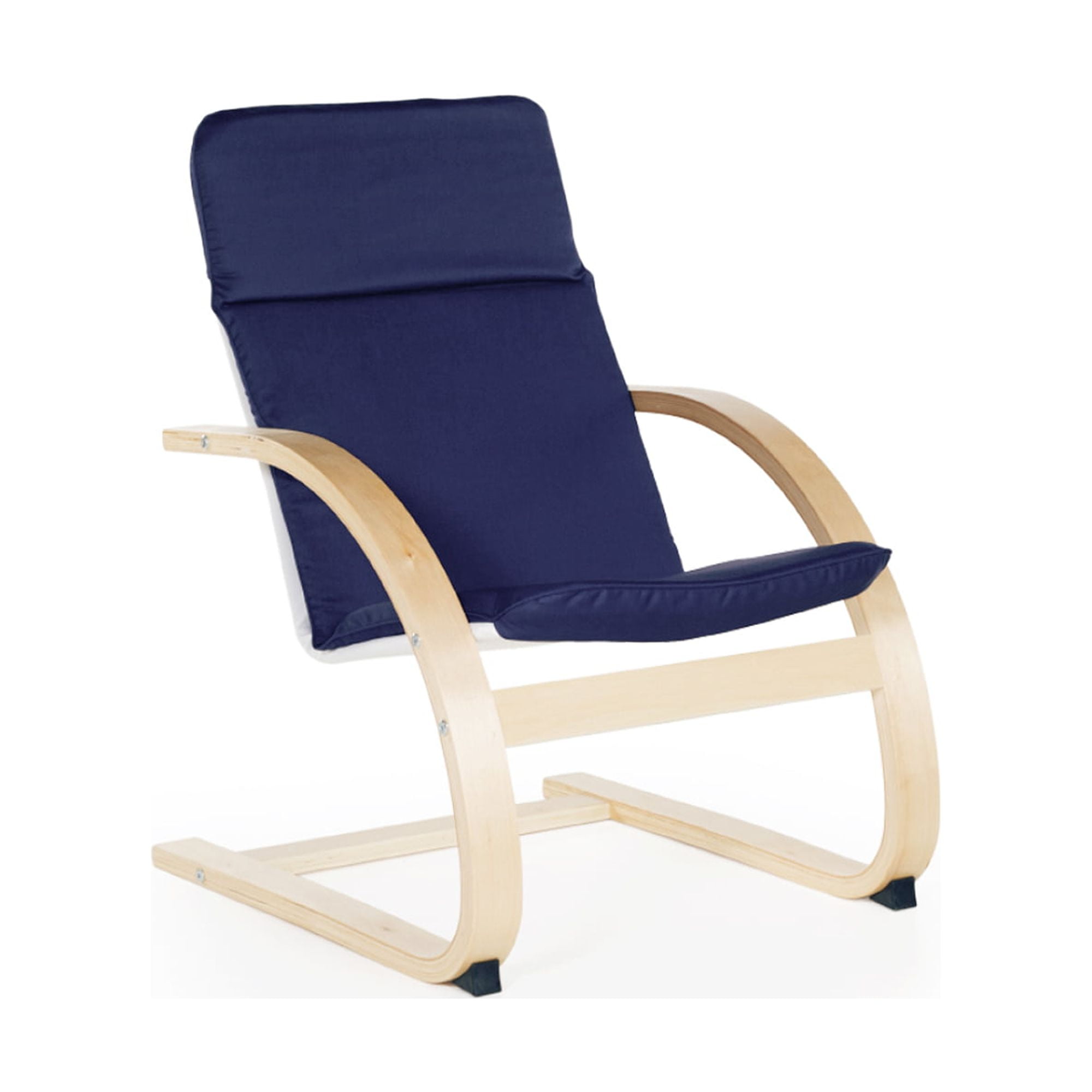 Guidecraft Kiddie Rocker - Blue, Comfortable Cushioned Children's Rocker with Wooden Frame, Classroom Seating for up to 120 Pounds