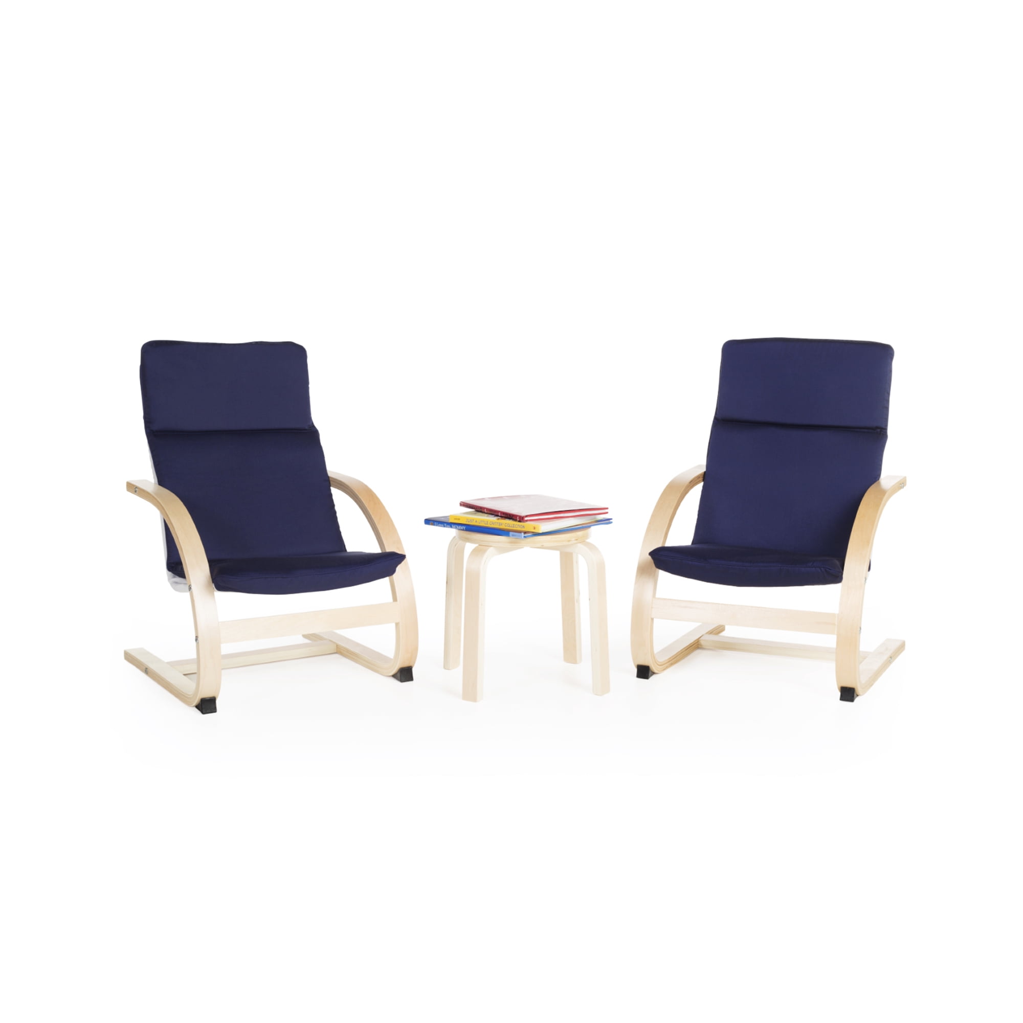 Guidecraft Kiddie Rocker, Set of 2 Blue Cushioned Children's Rocker ...