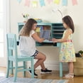 thumbnail image 1 of Guidecraft Kids Media Desk with Hutch and Chair Set - Teal: Kids Study Table and Computer Workstation with Storage| Kids Bedroom Furniture, 1 of 6