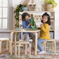 thumbnail image 1 of Guidecraft Kids' Nordic Table and Chairs Set - Natural: Wood Round Classroom and Playroom Toddler Activity Table with 4 Stools, 1 of 5