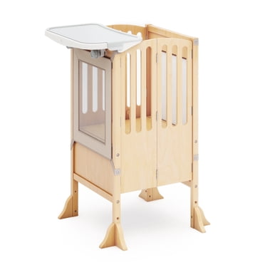 Guidecraft Montessori Wooden Children's Folding Double Kitchen Helper