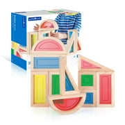Guidecraft Rainbow Blocks Set - 10 Pcs. Kids Learning & Educational Toys, Stacking Blocks, Multi-colored Block Play Set for Toddlers