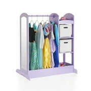 Guidecraft See and Store Dress Up Center - Lavender: Kids' Storage Armoire, Costume Wardrobe Shelf and Hanging Clothes Rack w/ Mirror