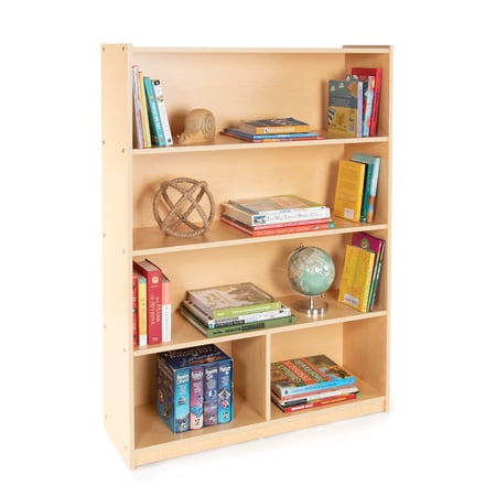 Guidecraft Standard Bookshelf - Kids 48" Bookcase, Childrens Classroom and Bedroom Furniture