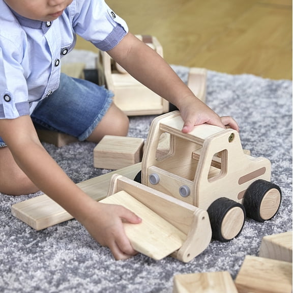 Guidecraft Wooden Front Loader: Vehicle Play Set, Kids learning and Educational Dramatic Play Toy