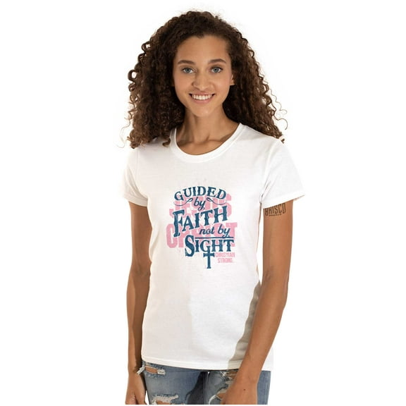 Guided By Faith And Not By Sight Womens Slim Fit Graphic Tee Brisco Brands S
