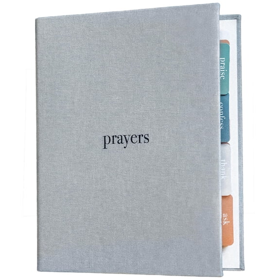Guided Prayer Journal Binder for Daily Devotion 3 Ring Bible Study 50 Pages 12 Tabs 4 Pockets