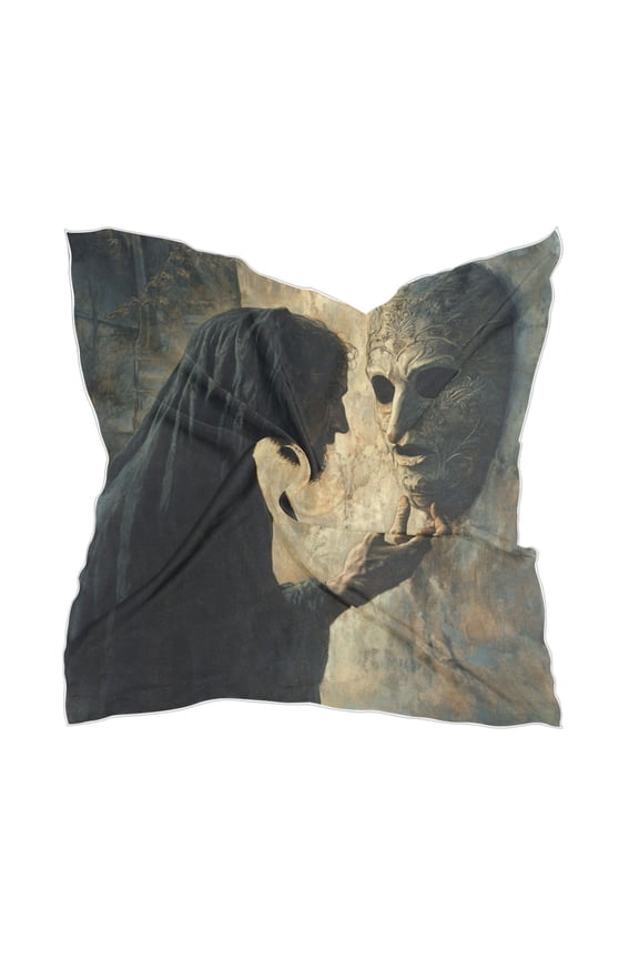 Guided by Shadows Square Silk Scarf, 23.6223.62in Polyester Simulated Silk Satin Scarf Tops for Women Head Wraps Shirt Bandana Curly Hair Tie Headband Headscarf