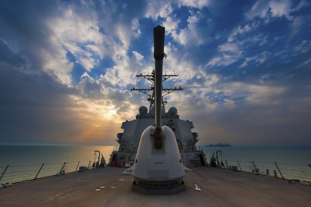 Guided-missile destroyer USS Higgins Canvas Art - Stocktrek Images (34 x 23)