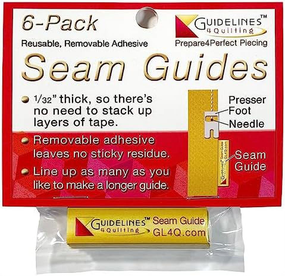 Guidelines4quilting 6Pack Seam Guides 陆 x 2" x 1/32" Peel & Stick