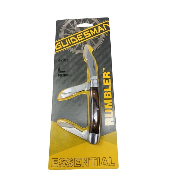 Guidesman RUMBLER 6.5" Folding Knife WOOD HANDLE 420 Stainless Steel 2.75 blade