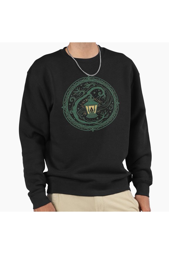 Guiding Light Lantern Vintage Folklore Winter Graphic Unisex Sweatshirt Retro Art G15655, Up to Size 5XL