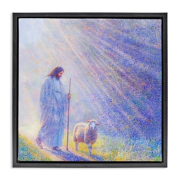 Guiding Light Shepherd Black Framed Floater Canvas Wall Art, design by Ivan Guaderrama