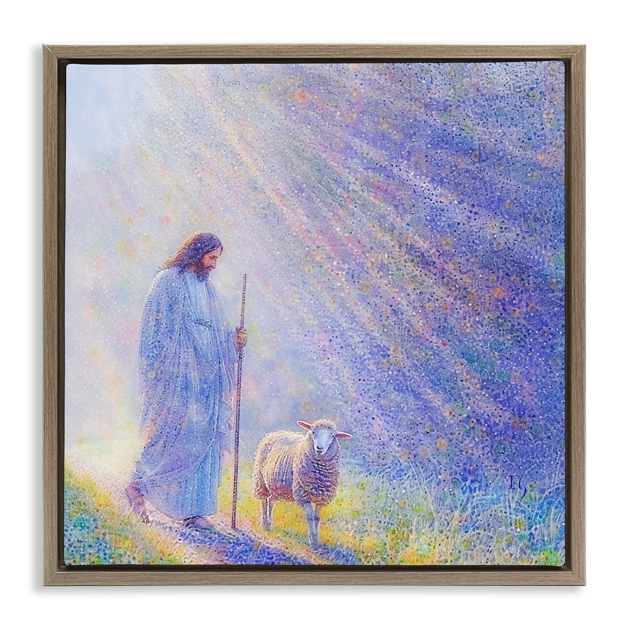 Guiding Light Shepherd Brown Framed Floater Canvas Wall Art, design by Ivan Guaderrama