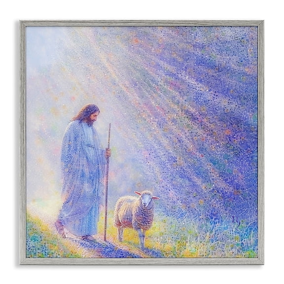 Guiding Light Shepherd Gray Framed Giclee Art, design by Ivan Guaderrama