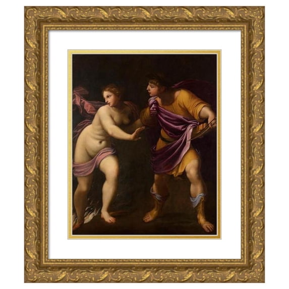 Guido Reni 20x24 Gold Ornate Framed and Double Matted Museum Art Print Titled - Orpheus And Eurydice (1596-97)