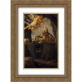 thumbnail image 1 of Guido Reni 2x Matted 18x24 Gold Ornate Framed Art Print 'St Francis in prayer with Two Angels', 1 of 2