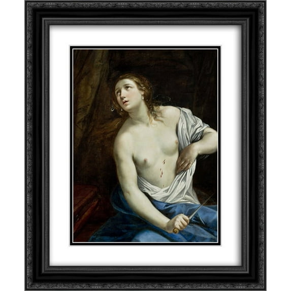 Guido Reni 2x Matted 20x24 Black Ornate Framed Art Print 'The Suicide of Lucretia'