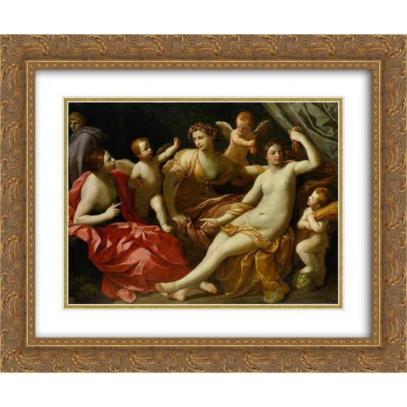 Guido Reni 2x Matted 24x20 Gold Ornate Framed Art Print 'Four seasons'