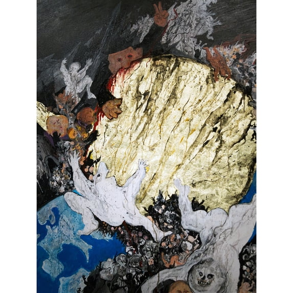 Guido Zingerl Dance Around Golden Calf Painting Extra Large XL Wall Art Poster Print