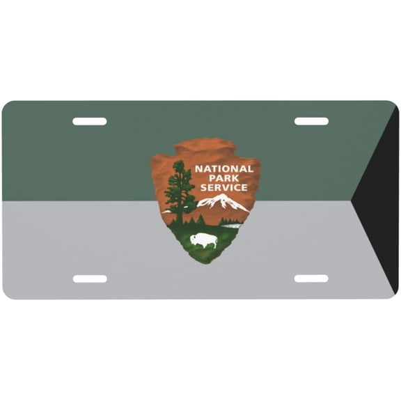 Guidon of The United States National Park Service License Plate 6x12 Inch Novelty Aluminum Car Front Vanity Tag Metal Wall Art Car Plate Decoration