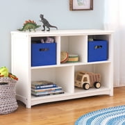 Guiedecraft Kids' Classic Bookshelf - White: Children's Wooden Playroom Shelving Bookcase for Toys, Cube Organizer and Cubby Storage