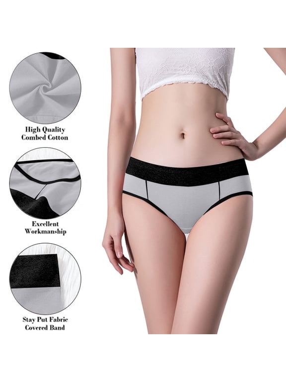 4-Pack Plus Size Womens Underwear Stretchy Soft Panties Cotton Breathable Underwear for Women Briefs Womems Underwear Light Blue XXXXXL