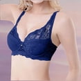 thumbnail image 1 of Guieoi Bra for Women Solid Color Underwire Lace Plus Size Pushing Up Lightweight Breathable Bralettes Underwear Blue 80B, 1 of 5