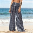 thumbnail image 1 of Guieoi Cover ups for Women Plus Size Women's Chiffon Lightweight Sun Protection Beach Pants Cover Pants Wide Leg Bohemian Style Printed Pants Gray XXL, 1 of 7