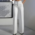 thumbnail image 1 of Guieoi Dress Pants for Women Business Solid Color High Waisted Straight Leg Wide Leg Suit with Pockets Work Pants Trousers White XXXL, 1 of 7