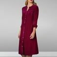 thumbnail image 1 of Guieoi Dress for Women under $10.00 Plus Size Fashion Women Solid Color V-Neck Long Ankle Sleeve High Waist Dress Skirt Red Black*Friday/Cyber*Monday, 1 of 8