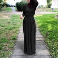 thumbnail image 1 of Guieoi Dress for Women under $10.00 Plus Size Women's Contrasting Color Slim Temperament Long Skirt with Foil Splicing Muslim Dress Dress Black Black*Friday/Cyber*Monday, 1 of 6