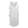 thumbnail image 1 of Guieoi Dress for Women under $10.00 Plus Size Women's Long Sleeve Neck Dress Floor Length Cosplay Dress White Black*Friday/Cyber*Monday, 1 of 5