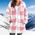 thumbnail image 1 of Guieoi Fall Coats Plus Size Women Winter Plaid Jackets Loose Long Length Warm Hooded Side Pocket Zipper Jacket Coats Pink Black*Friday/Cyber*Monday Clearance, 1 of 6