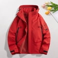 thumbnail image 1 of Guieoi Fall Jackets for Men Men's Athletic Jacket Lightweight Long Sleeve Solid Color Outdoor Sport Zipper Hooded Sweatshirts with Pockets Red, 1 of 7