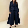 thumbnail image 1 of Guieoi Fall Outfits for Women Blazer and Wide-Leg Pants Set Two Piece Matching Set Blue M, 1 of 6