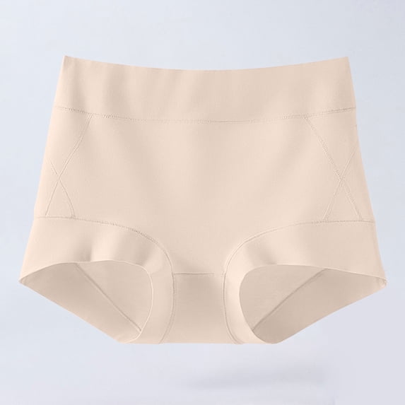 Guieoi High Rise Hipster Cotton Tummy-Control Seamless High-Waisted Briefs for Women Beige XL