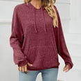 thumbnail image 1 of Guieoi Hoodies for Women $1.00 Women Casual Loose Solid Color Hooded Pocket Drawstring Long Sleeves Hoodie Red Black*Friday/Cyber*Monday, 1 of 6