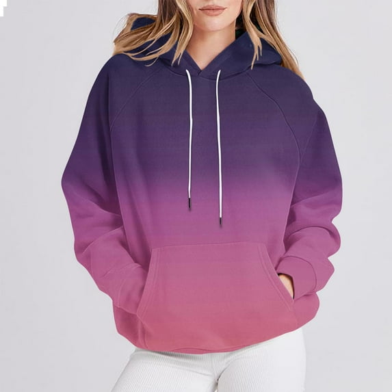 Guieoi Hoodies for Women Plus Size Women's Printed T-shirt Long Sleeves Drawstring Blouse Round Neck Casual Tops Hooded Sweatshirts Red Black*Friday/Cyber*Monday