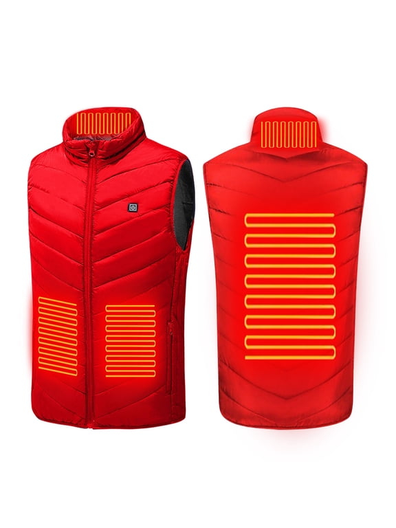 Jackets for Women Clearance under $10.00 Plus Size Heated Coat For Men And Women 4 Heating Heated Jacket Winter Heating Coat Red Black*Friday/Cyber*Monday Clearance